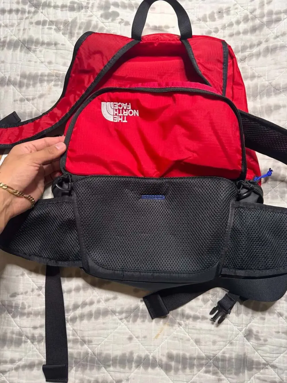 The North Face Borealis Convertible Backpack Fanny Pack Red Black